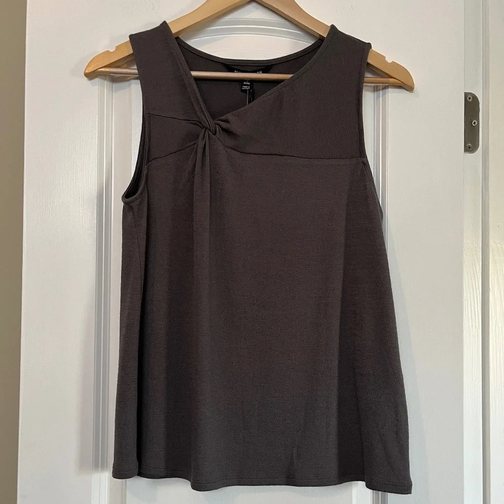 NWT 41 Hawthorn Women’s Rylee Twist Neck Knit Top – Dark Grey – Small Petite - Picture 2 of 8